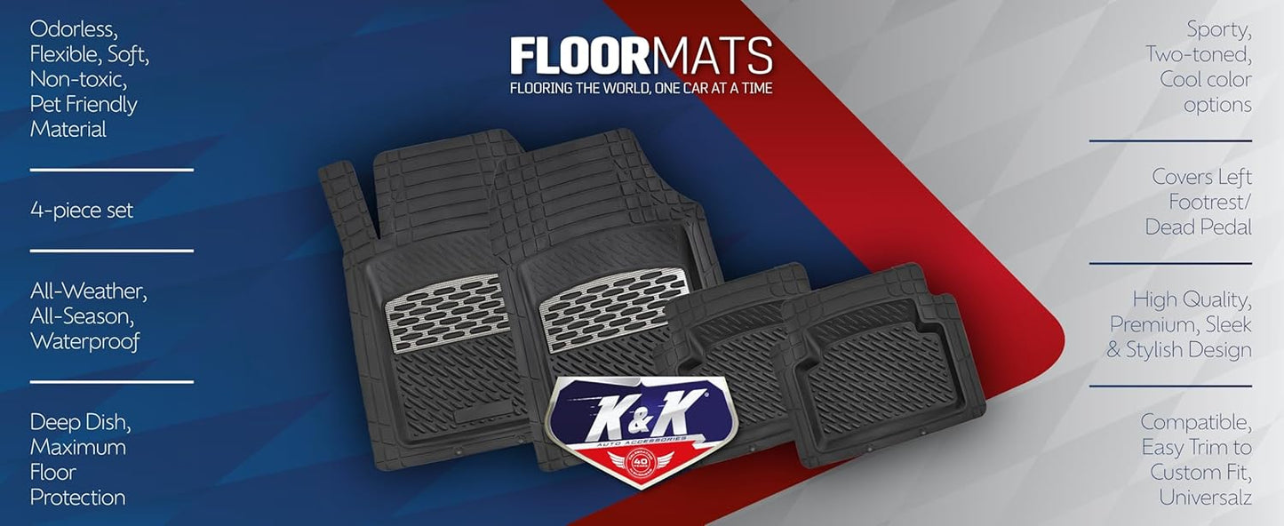 3D Car Floor Mat Thick Heavy Duty Durable Universal - Sapphire Carbon Deep Dish for Cars SUVs Minivan Truck