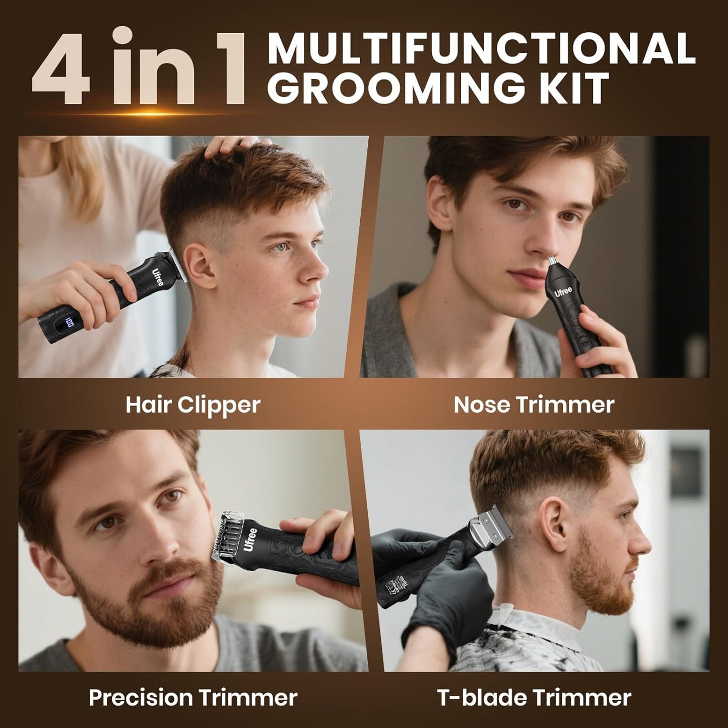 Beard Trimmer for Men, Foil Shaver Electric Razor, Shavers for Body Face Nose Ear, Cordless Hair Trimmer, Professional Hair Clippers, Mustache Grooming Kit Birthday Gifts for Men