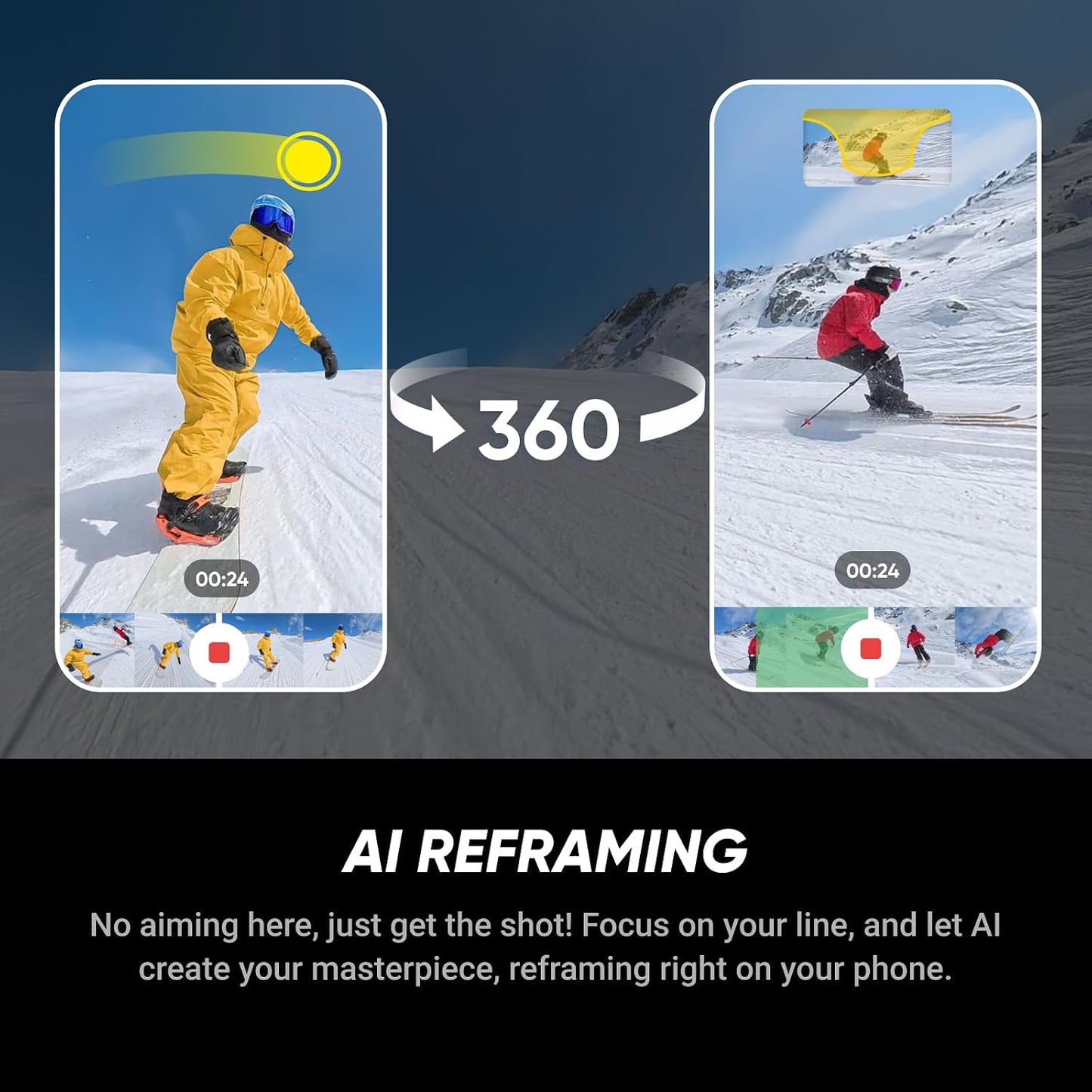 Insta360 X5 Snowboard Bundle - Waterproof 8K 360° Action Camera, Invisible Selfie Stick Effect, Leading Low Light, Rugged & Replaceable Lens, 3-Hour Battery, Clear Audio, Stabilization