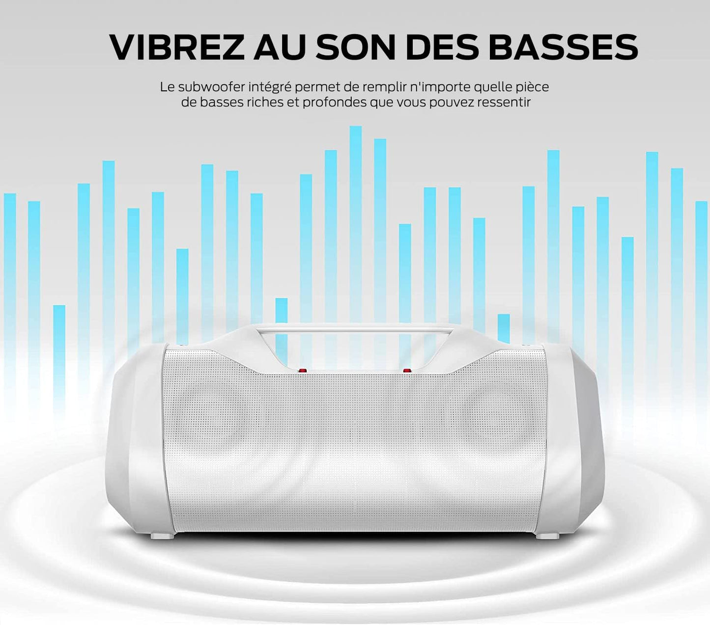 Monster Blaster 3.0 Portable Speaker, 120W Wireless Bluetooth Speaker, IPX5 Rechargeable Waterproof Bluetooth Speaker with USB Charge Out & Aux Input