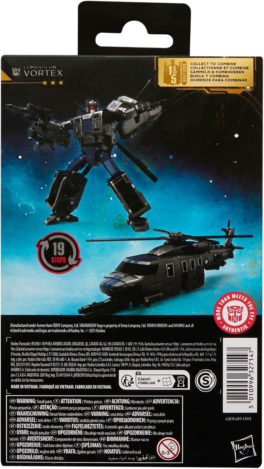 Transformers Age of the Primes Deluxe Class Combaticon Vortex, 5.5-inch Converting Action Figure, Robot Toys for Ages 8+
