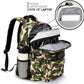 26L Backpack for School, College, and Travel: Water Resistant Bookbag with 8 Compartments - Buckshot Camo