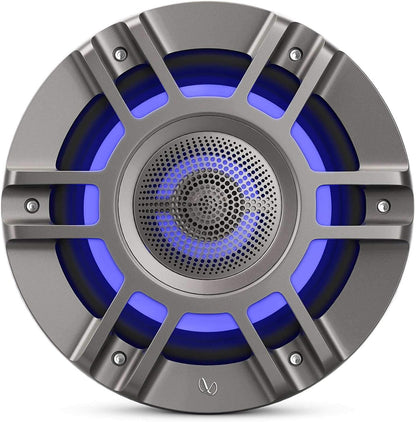 Infinity Kappa Marine 8 Inches Premium 3-Way RGB LED Convertible Speakers - Titanium