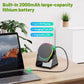 Wireless Induction Audio Bluetooth Speaker, 4 in 1 Phone Stand Speakers Amplifier with Colorful Ambient Light,360° Adjustable Holder - Black