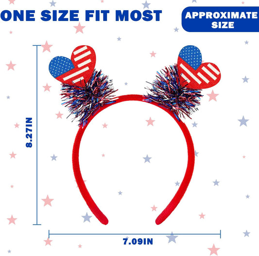 Patriotic Hats Hair Accessories - Fourth of July Party Favors for Outfit,Red White Blue Decorations Photo Props for Memorial / Independence Day - (3PCS)