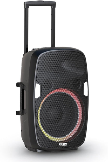 Altec Lansing SoundRover Koordlose Trolley Bluetooth-luidspreker met mikrofoon, Herlaaibare Stelselluidspreker vir Partytjies, Karaoke DJ met LED-ligte en USB-slimfoonlaaier