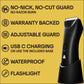 MERIDIAN Trimmer Plus - Body & Bikini Hair Manscaping Trimmer, Adjustable Guard, USB-C Charging, Flash Light, Travel Lock, Onyx