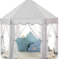 Monobeach Princess Tent Girls Large Playhouse Kids Castle Play Tent with Star Lights Gift Toy for Children Indoor and Outdoor Games, 55'' x 53'' (DxH) (Grey)