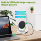 Wireless Induction Audio Bluetooth Speaker, 4 in 1 Phone Stand Speakers Amplifier with Colorful Ambient Light,360° Adjustable Holder- White