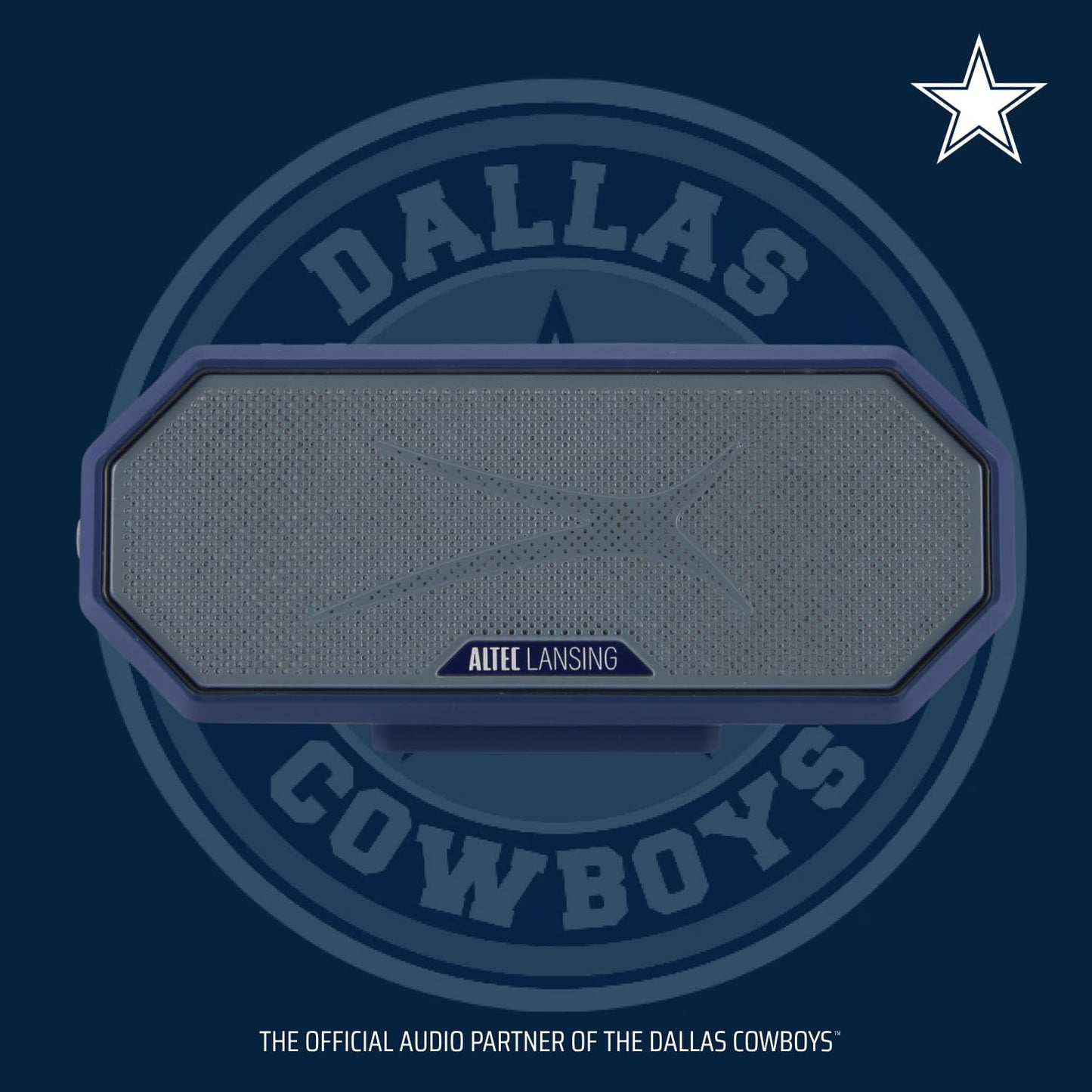 Draagbare Bluetooth-luidspreker HYDRABLAST 2.0, Waterdig IP67, 20W Uitsetkrag, Magnetiese Bluetooth-luidspreker (Dallas Cowboys)