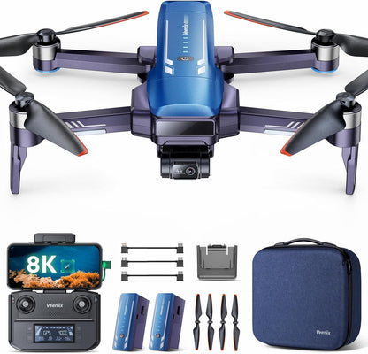 V11PRO Drone with 8K Camera for Adults, 3-Axis Gimbal Drones with 4K/30fps Video, 48 Million Pixels, 80min Flight Time with 2 Batteries, 6KM Video Transmission Quadcopter, Professional Drone