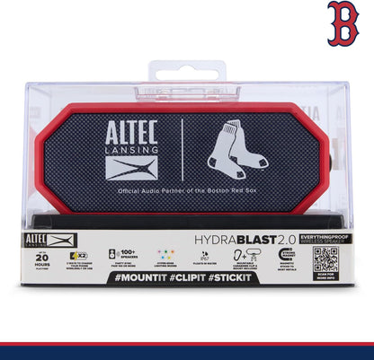 Altec Lansing - Draagbare Bluetooth-luidspreker HYDRABLAST 2.0, Waterdig IP67, 20W Uitsetkrag, Magnetiese Bluetooth-luidspreker (Boston Red Sox)