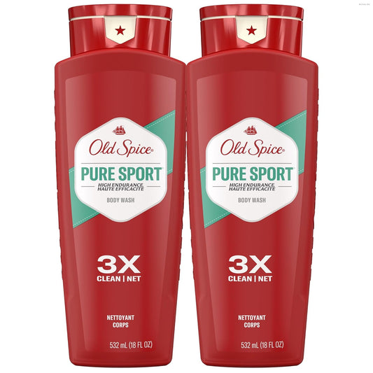 Old Spice Refreshing Body Wash for Men, High Endurance, 3X Defense, 24/7 Shower Fresh - Pure Sport Scent  (Pack of 2)