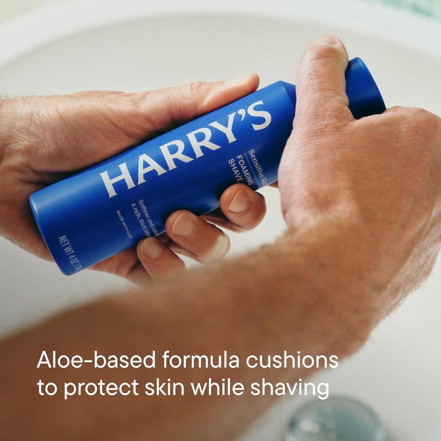 Shaving Kit for Men - Razor Handle, 5 Razor Blade Refills, Foaming Shave Gel, and Travel Blade Cover - Ocean Blue