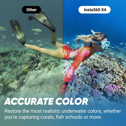 Insta360 X4 Invisible Dive Bundle - 8K Waterproof 360 Action Camera, 4K Wide-Angle Video, Invisible Selfie Stick, Removable Lens Guards, 135 Min Battery Life, AI Editing, Stabilization