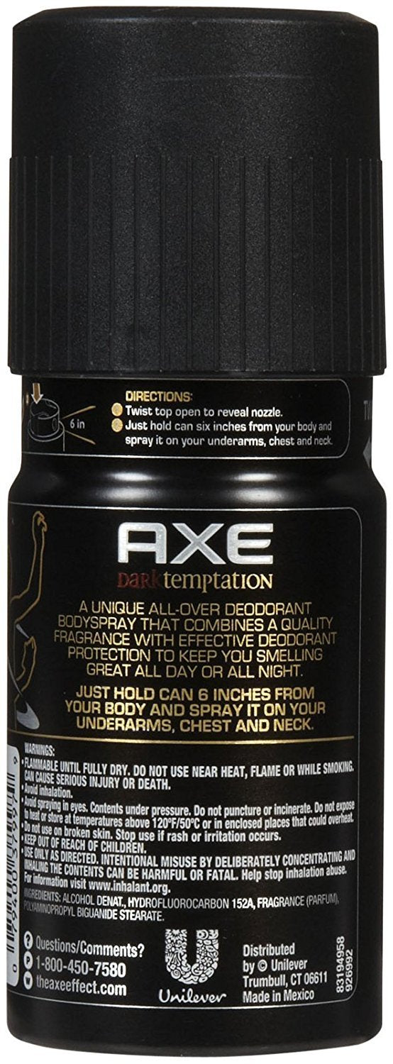 AXE Body Spray for Men 48HR High Definition Scent  - Dark Temptation - (2 pk)