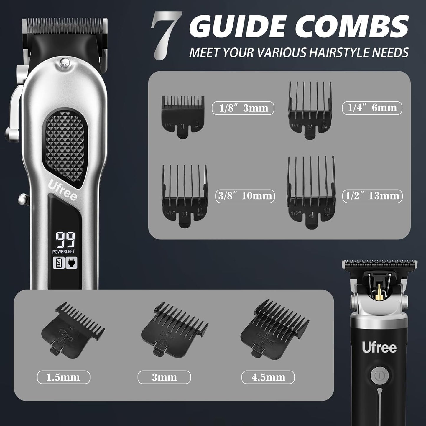 Hair Clippers for Men, Professional Clippers and Trimmers Set, Cordless Clippers for Hair Cutting, Beard Trimmer, Barber Clippers, Rechargeable Electric Shaver, Gifts for Men