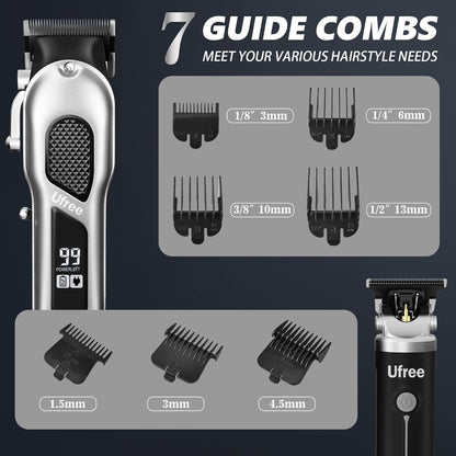Hair Clippers for Men, Professional Clippers and Trimmers Set, Cordless Clippers for Hair Cutting, Beard Trimmer, Barber Clippers, Rechargeable Electric Shaver, Gifts for Men