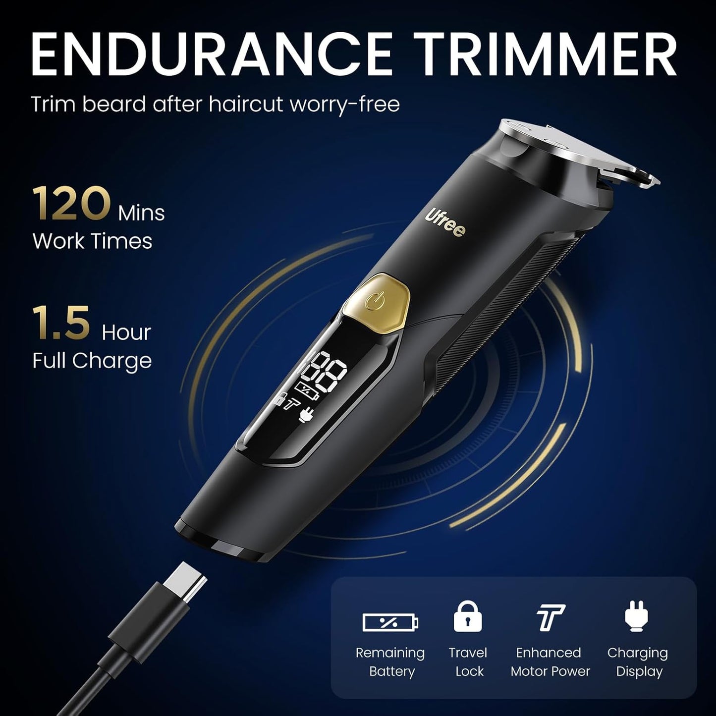 3-in-1 Beard Trimmer Kit, Men's Electric Shaver Razor for Mustache Body Nose Facial Hair, Professional Hair Trimmer, Rechargeable Clippers, Waterproof Beard Grooming, Birthday Gifts for Men