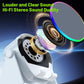 Wireless Induction Audio Bluetooth Speaker, 4 in 1 Phone Stand Speakers Amplifier with Colorful Ambient Light,360° Adjustable Holder- White