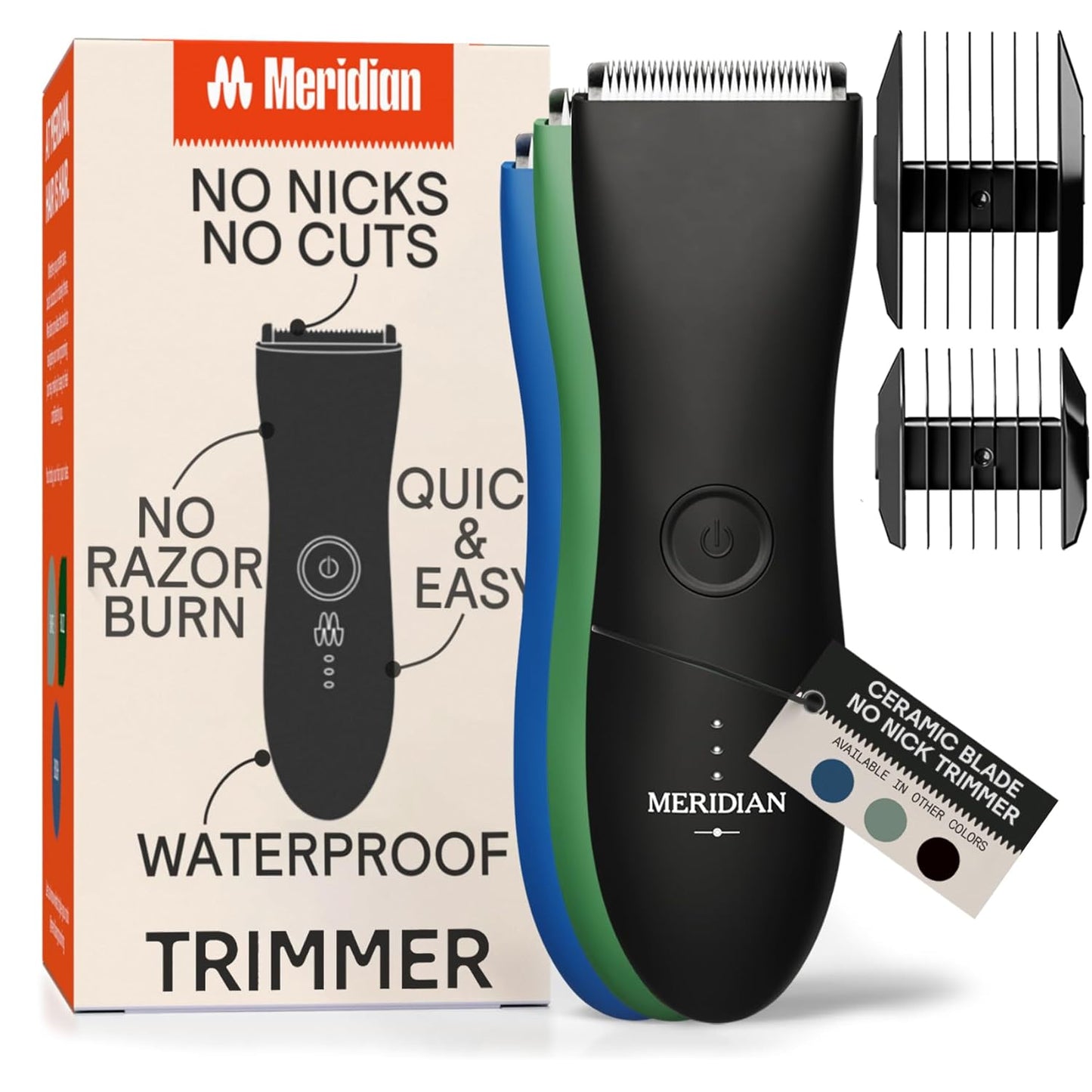 MERIDIAN Ball Bikini Trimmer + 3 Pack Replacement Blades - Onyx