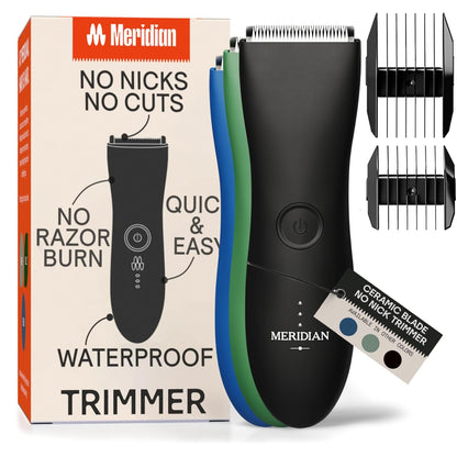 MERIDIAN Ball Bikini Trimmer + 3 Pack Replacement Blades - Onyx