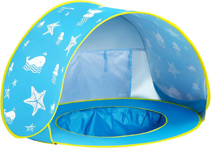 Beach Tent Ocean Pop Up Portable Shade Pool UPF50+ UV Protection Sun Shelter for Infant with Easy Set Up Canopy