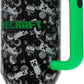 Insulated Stainless Steel Tumbler w/ Reusable Straw & Leak-Proof Lid Easy Carry Handle 40oz (Minecraft)