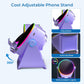 Wireless Induction Audio Bluetooth Speaker, 4 in 1 Phone Stand Speakers Amplifier with Colorful Ambient Light,360° Adjustable Holder- Purple