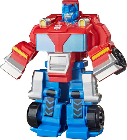 Transformers Playskool Heroes Rescue Bots Academy Team Optimus Prime, 4.5-Inch Action Figure, Kids Converting Robot Toy, (Ages 3+)