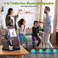 Wireless Induction Audio Bluetooth Speaker, 4 in 1 Phone Stand Speakers Amplifier with Colorful Ambient Light,360° Adjustable Holder - Black