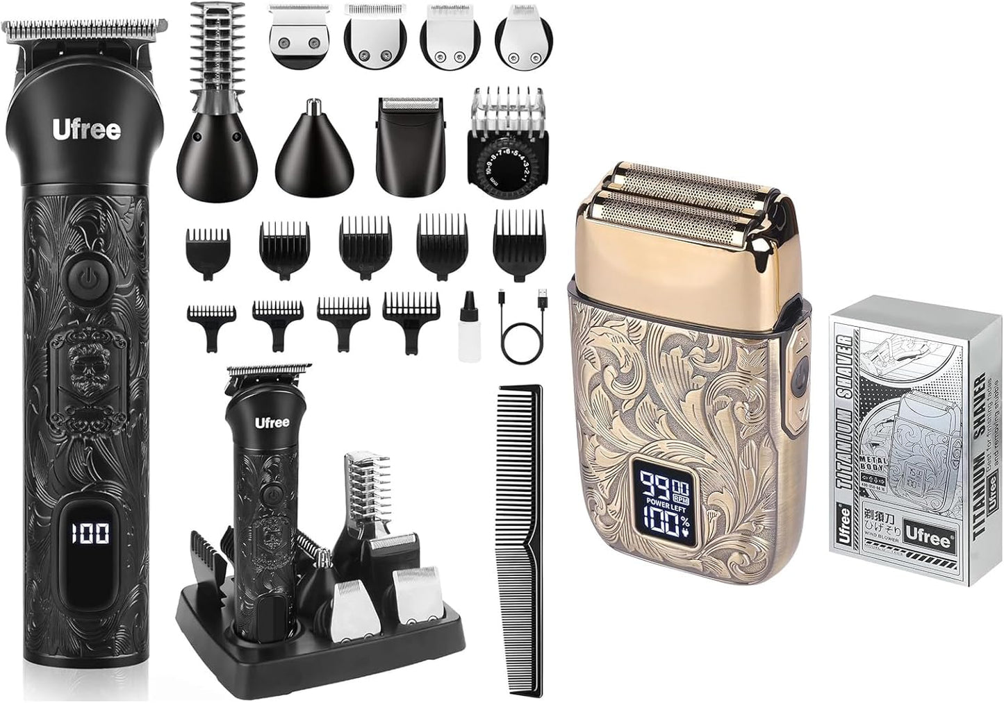 Beard Trimmer for Men, Electric Razor Shavers for Men, Cordless Hair Clippers, 7 in 1 Beard Grooming Kit for Mustache Body Nose Hair and Facial, Gifts for Men…
