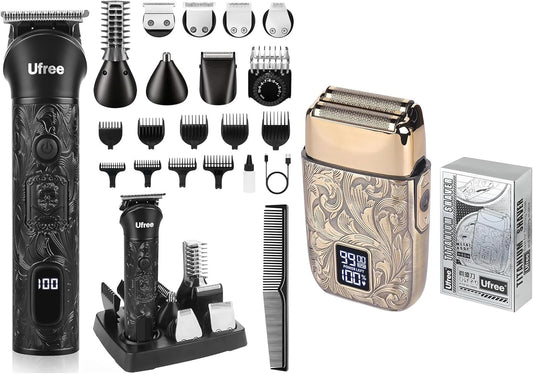 Baardknipskeerder vir Mans, Elektriese Skeermesse vir Mans, Koordlose Haarknippers, 7-in-1 Baardversorgingsstel vir Snor, Liggaam, Neushare en Gesig, Geskenke vir Mans…