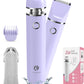 Bikini Trimmer and Shaver Kit - 2-in-1 Wet/Dry Electric Body Hair Trimmer Facial Hair Removal Cordless Waterproof (Purple)