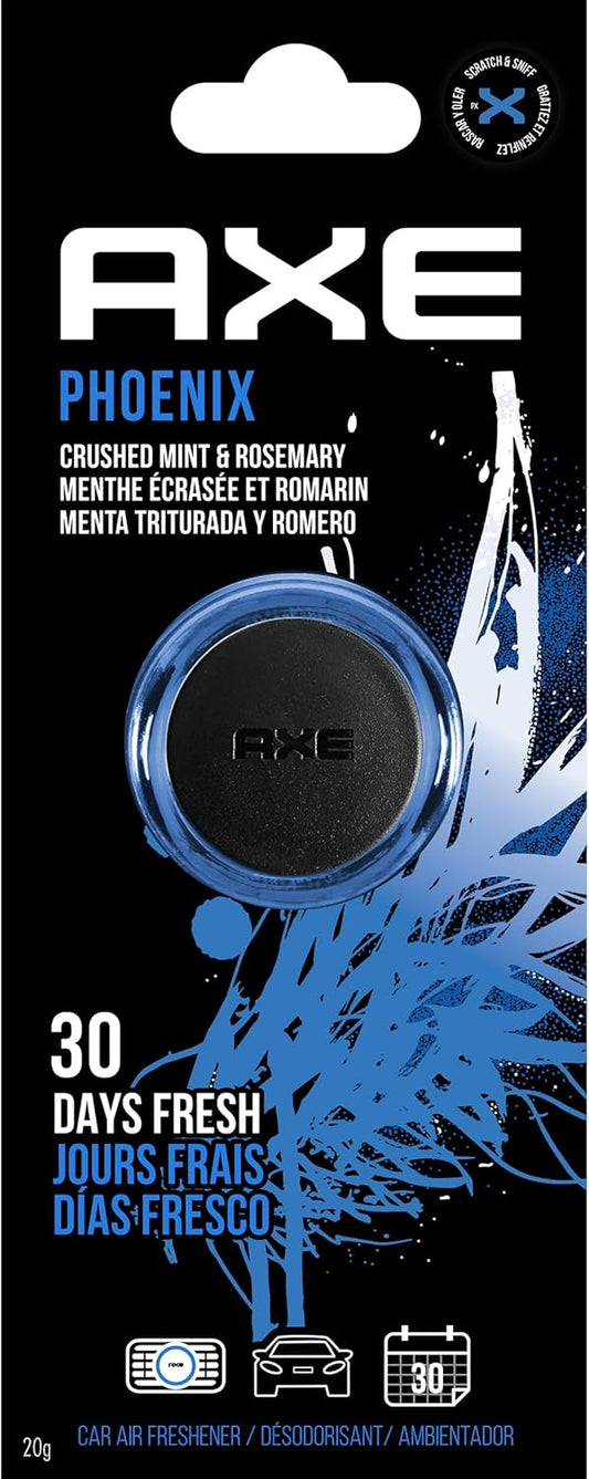 Axe Mini Vent Clip Car Air Freshener - Phoenix Scent 30 Days Fresh - (Pack of 2)