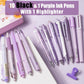 Lavender Series Gel Pens, Black & Purple Ink Writing Pens with 0.5 mm Smooth Fine Point, School Office Stationery Supplies Desk Accessories Gifts for Women, Set of 12