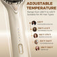 Upgraded Hair Straightener Brush, 5 Temps Straightening Brush with Ionic Tech, Cool Air System, Dense Bristles, Dual Voltage, Ceramic Hot Comb for Thick Curly Hair, Women Gifts