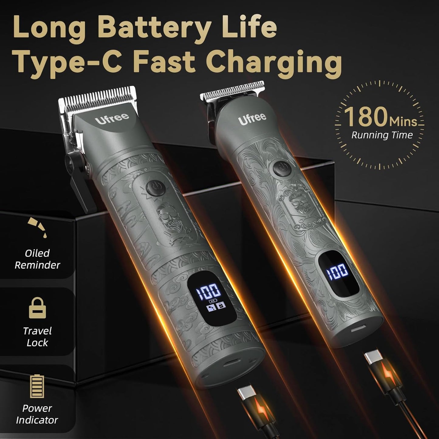Beard Trimmer for Men Professional with Hair Clippers, Barber Clippers and Trimmers Set, Electric Razor Shavers for Men, Cordless Mens Grooming Kit for Nose, Ear, Face, Hair, Gifts