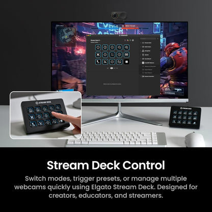 Insta360 Link 2 Pro – 4K PTZ Webcam for PC/Mac, 1/1.3” Sensor, Low-Light, AI Tracking, HDR, Directional Noise-Canceling Mics, Supports Stream Deck, Zoom, Teams, Twitch for Streaming or Meetings