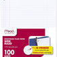Mead Loose Leaf Paper, Wide Ruled Filler Notebook Paper, Reinforced, 8" x 10-1/2", 100 Sheets, Fits 3-Ring Binder (Pack of 2)