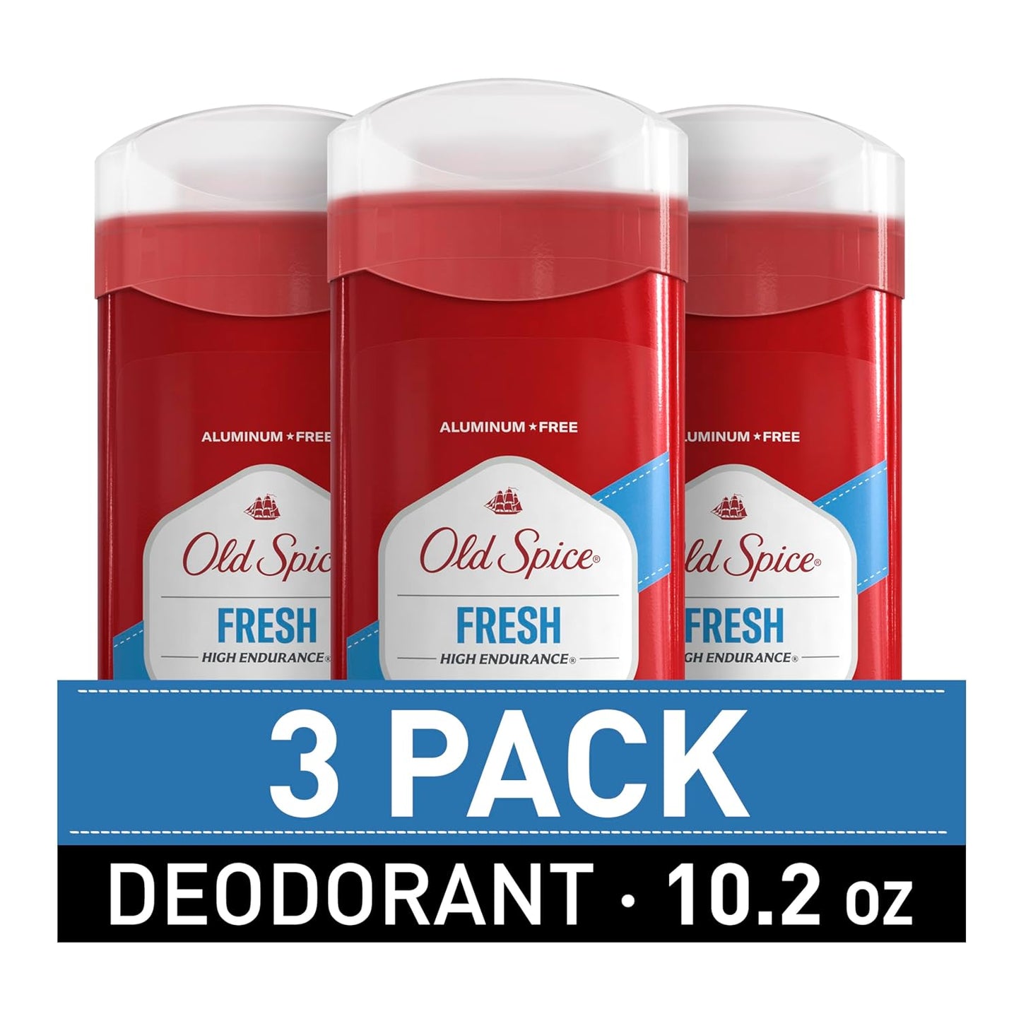 Old Spice Aluminum Free Deodorant For Men, High Endurance, 24/7 Sweat Defense & Odor Protection - Fresh Scent (Pack of 3)