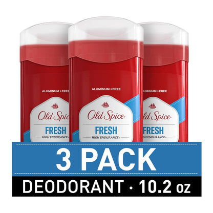 Old Spice Aluminum Free Deodorant For Men, High Endurance, 24/7 Sweat Defense & Odor Protection - Fresh Scent (Pack of 3)