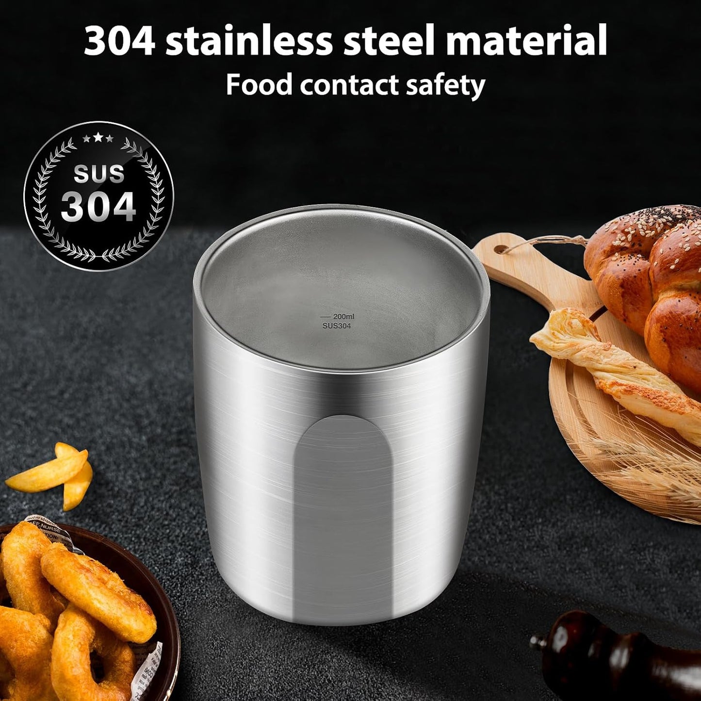 12 OZ Vriest-Bierglase, Koffiebeker met Kondensaat om Bier Langer Koud te Hou, 304 Vlekvrye Staal Pintbeker vir Vriezer, Vadersdaggeskenke, Verjaarsdaggeskenke vir Mans, Pa, Kêrel, Man en Broer