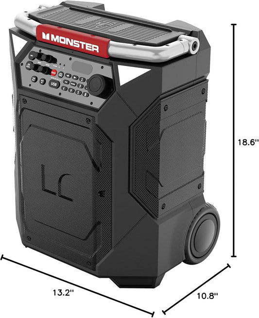 Monster Rockin’ Roller 360 Binne/Buite Draagbare Bluetooth Luidspreker | Tot 240W van 360 Grade Klank & Tot 100 Uur Speeltyd | Sluit Mikrofoon In
