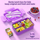 Lunch Box Kids Bento Box - Leakproof 4 Compartments Food Containers w Utensils - Purple