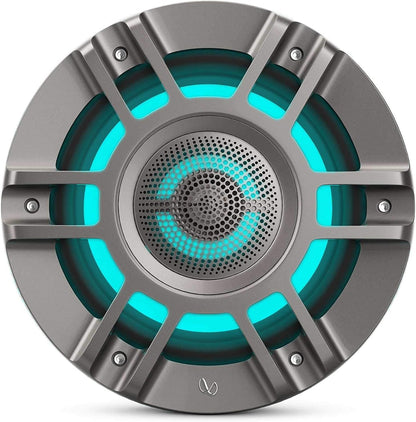Infinity Kappa Marine 8 Inches Premium 3-Way RGB LED Convertible Speakers - Titanium