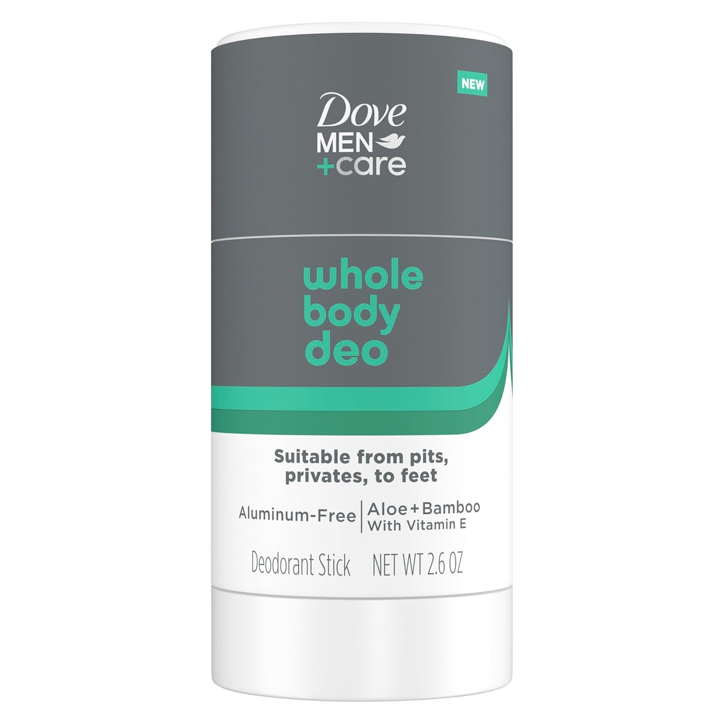DOVE MEN Whole Body Deo Aluminum-Free Deodorant Stick Aloe + Bamboo (2.6 oz - 2PK)