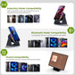 Wireless Induction Audio Bluetooth Speaker, 4 in 1 Phone Stand Speakers Amplifier with Colorful Ambient Light,360° Adjustable Holder - Black