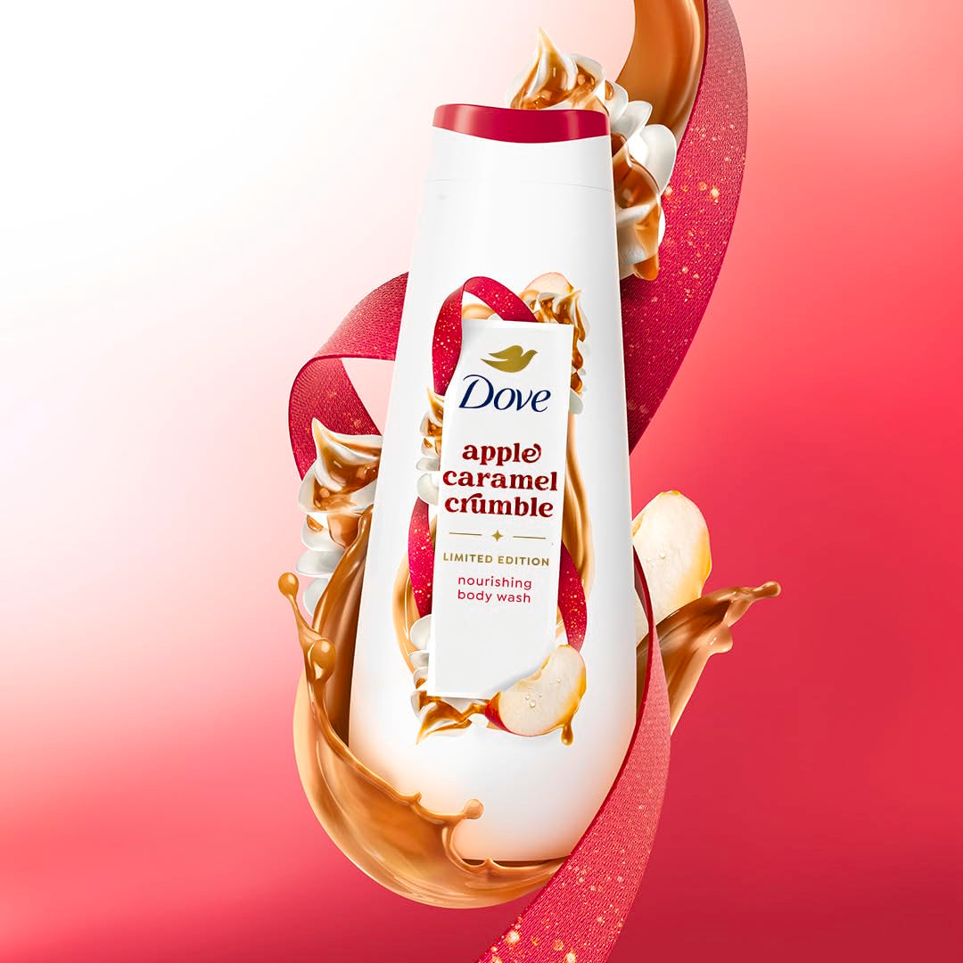 Dove Limited Edition Holiday Treats Body Wash for Deep Nourishment Apple Cider Carmel - 20 oz (Pack of 2)
