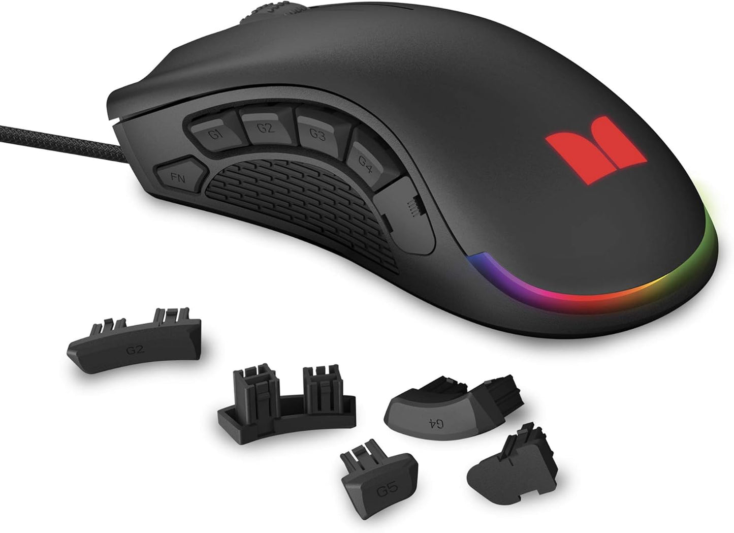 Monster Alpha 9.0 RGB Wired Gaming Mouse, Customizable Buttons, Programmable LED Lighting, True 16,000 Adjustable DPI, Ergonomic Optical PC Gaming